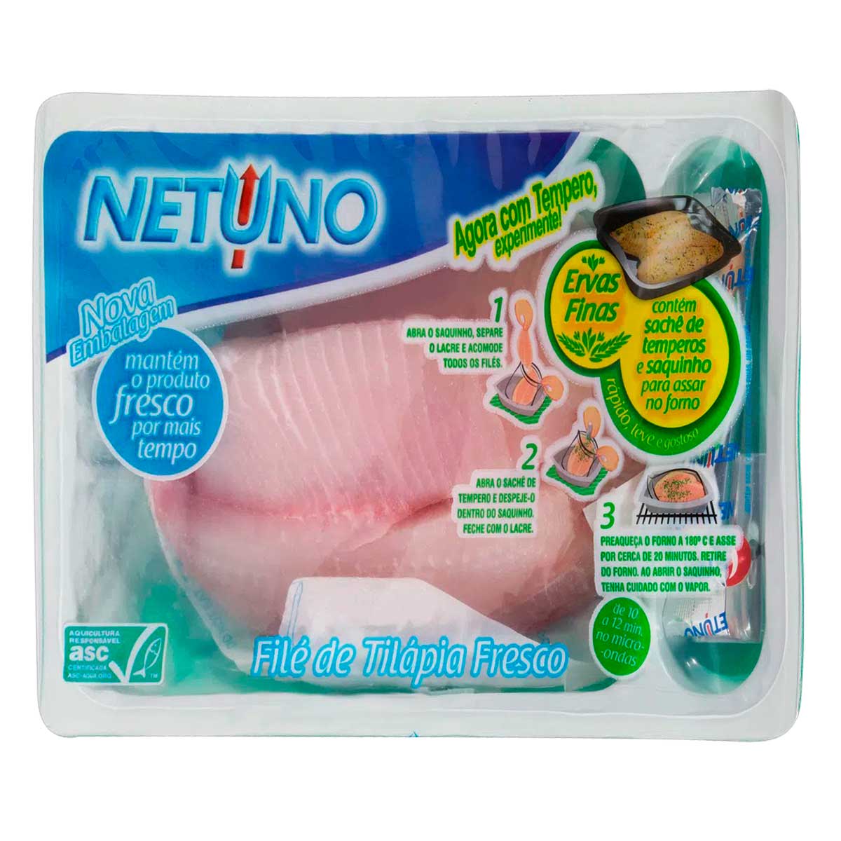 Filé de Tilápia com Tempero de Ervas Finas sem Espinha Netuno 300g