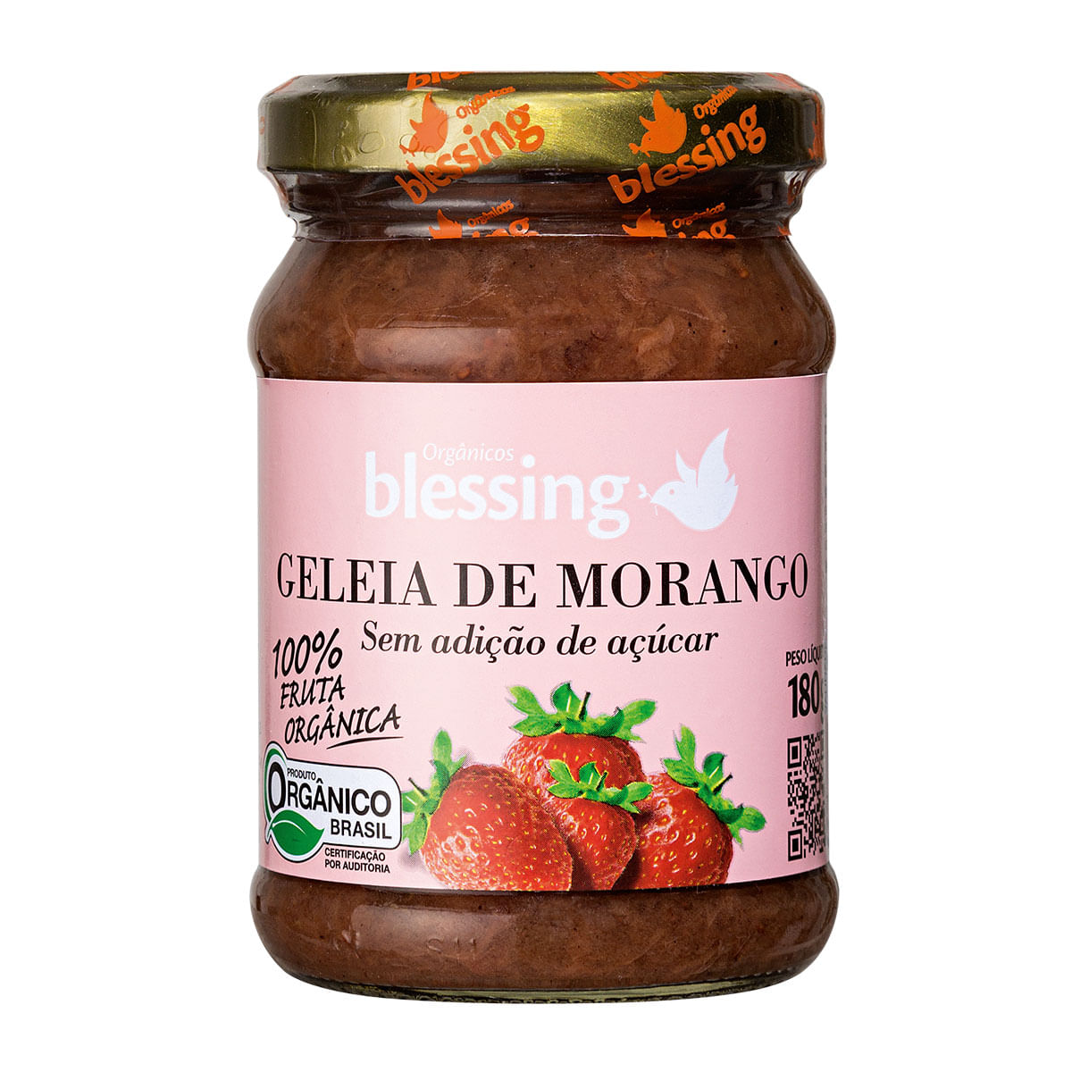 Geleia Orgânica de Morango Blessing 180g