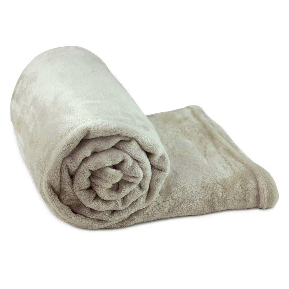 Manta Fleece Casal Andreza Bege
