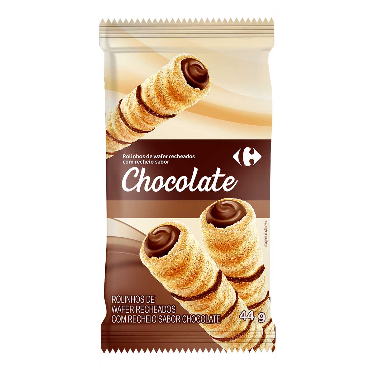 Rolinho Wafer de Chocolate Carrefour 44 g