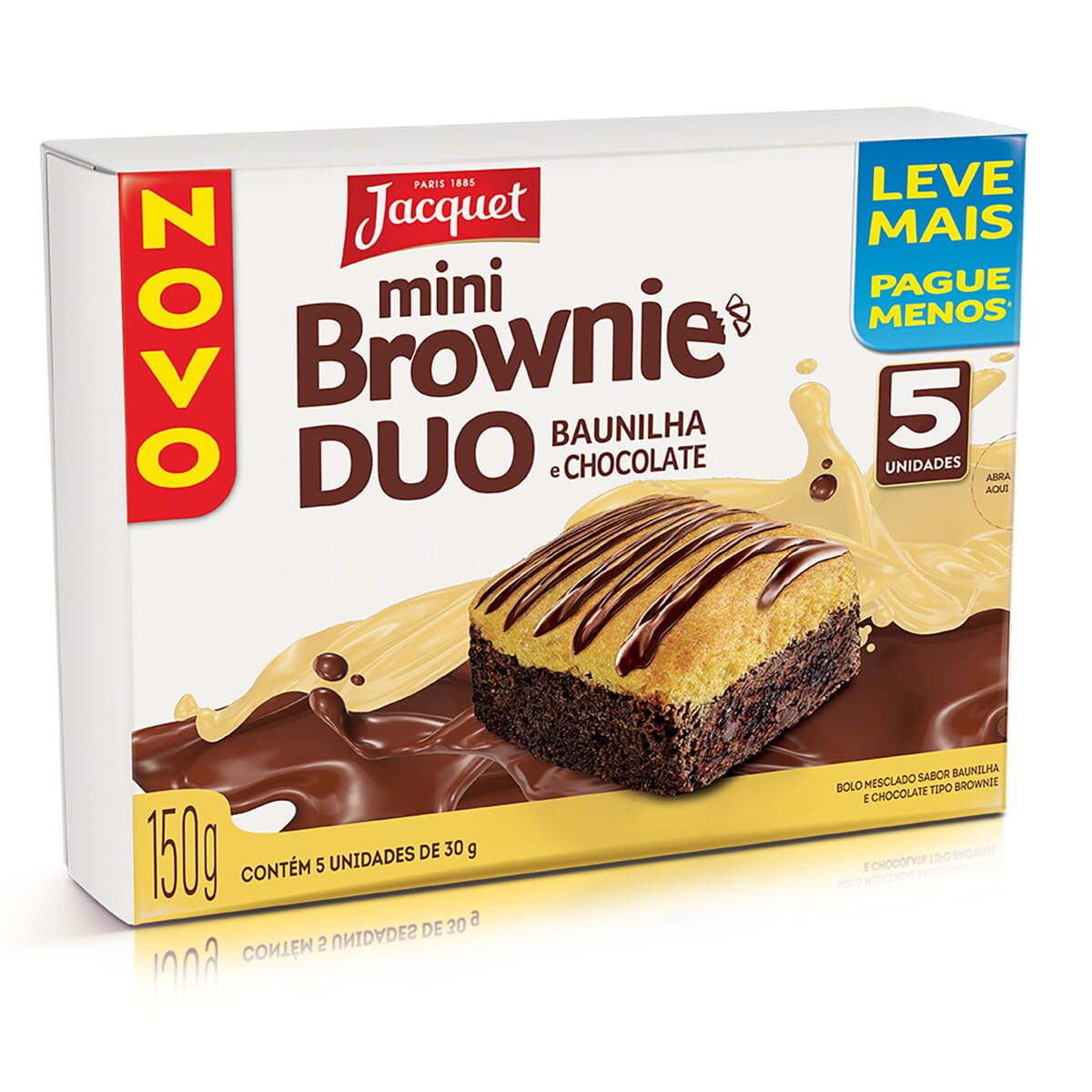 Minibrownie Mesclado Duo Jacquet Caixa 150g 5 Unidades Oferta Especial
