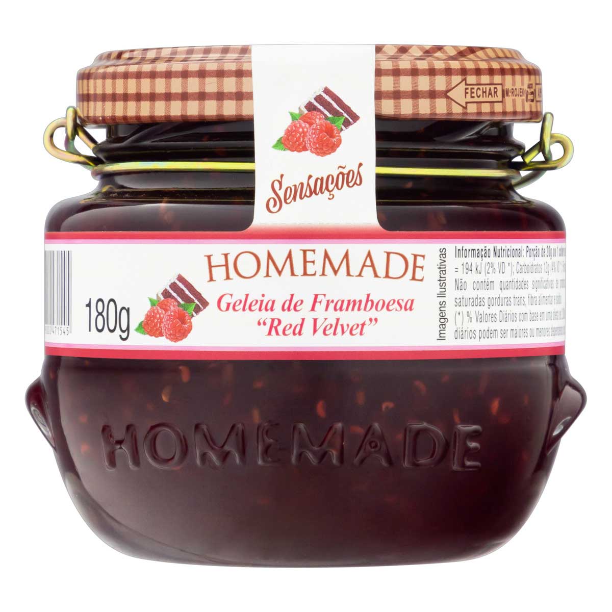 Geleia Framboesa Red Velvet Homemade Sensações Vidro 180g