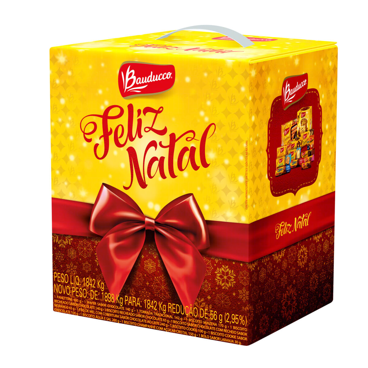 Cesta de Natal Bauducco Caixa 1,842 Kg com 13 Unidades
