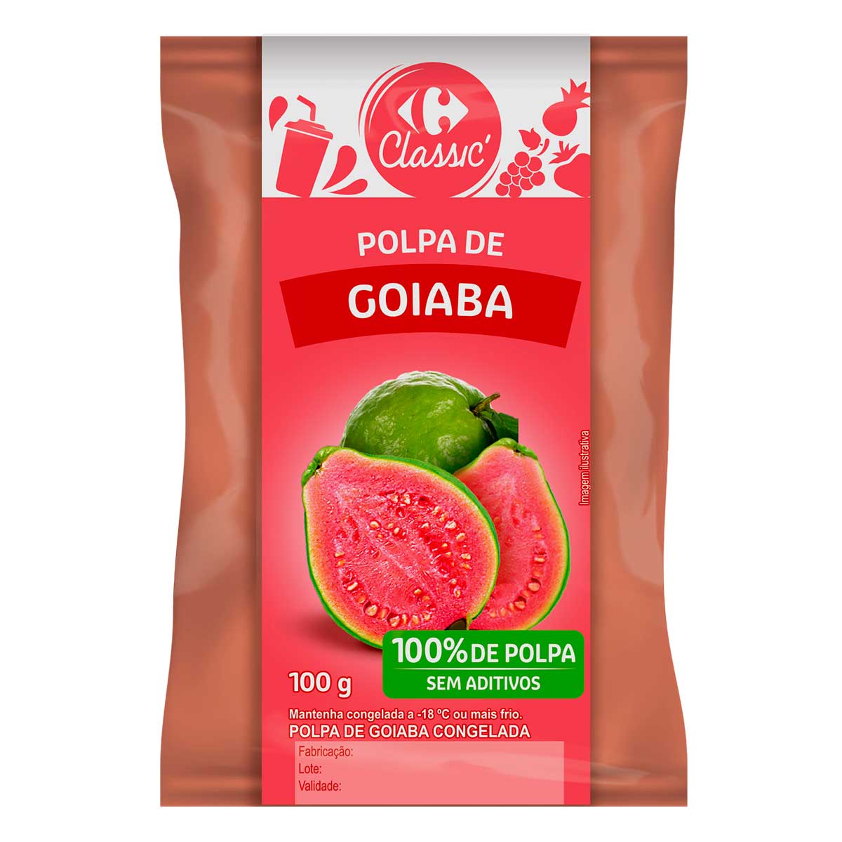 Polpa de Goiaba Vermelha Carrefour 100g
