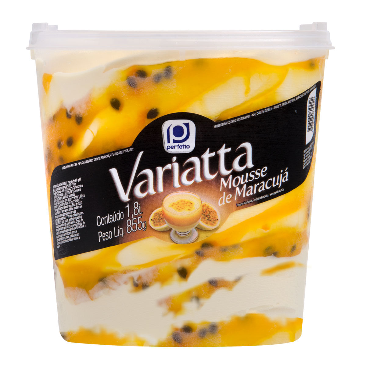 Sorvete de Mousse de Maracujá Variatta Perfetto 1,8 Litros
