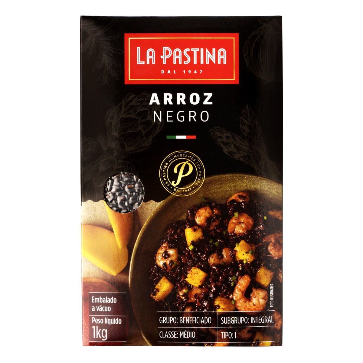 Arroz Integral Negro Tipo 1 La Pastina 500 g
