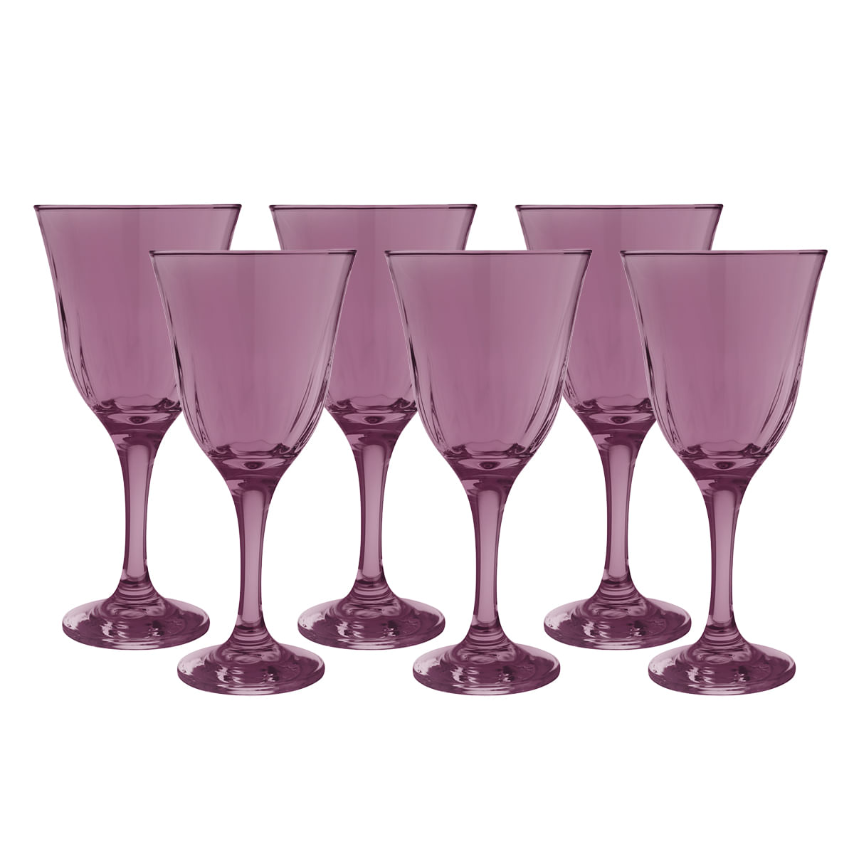 Jogo de Taças para Vinho em Vidro 250ml Roxo Nadir Lírio 6 Peças