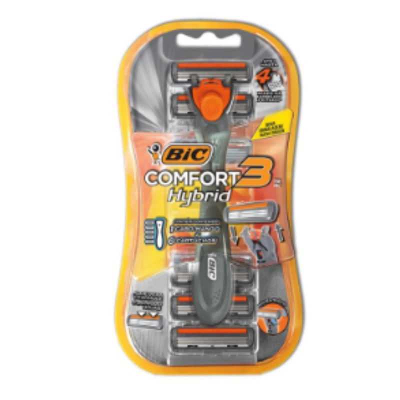 Barbeador Hybrid 3 Com 5 Unidades Refil  Bic