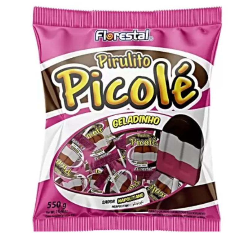 Pirulito Picolé NapolitaFlorestal 500g