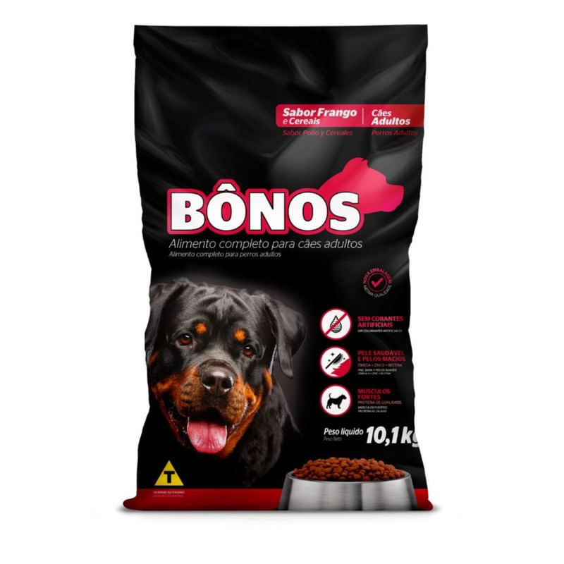 Ração para Cão Adulto Frango e Cereais Bônos 1Kg