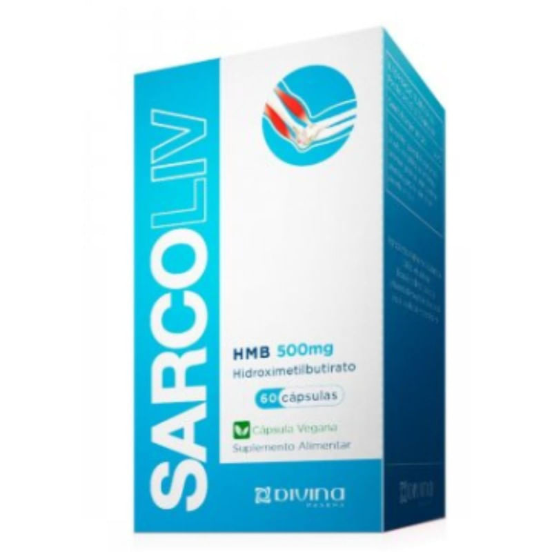 Suplemento Alimentar Sarcoliv HMB 500 mg com 60 Cápsulas