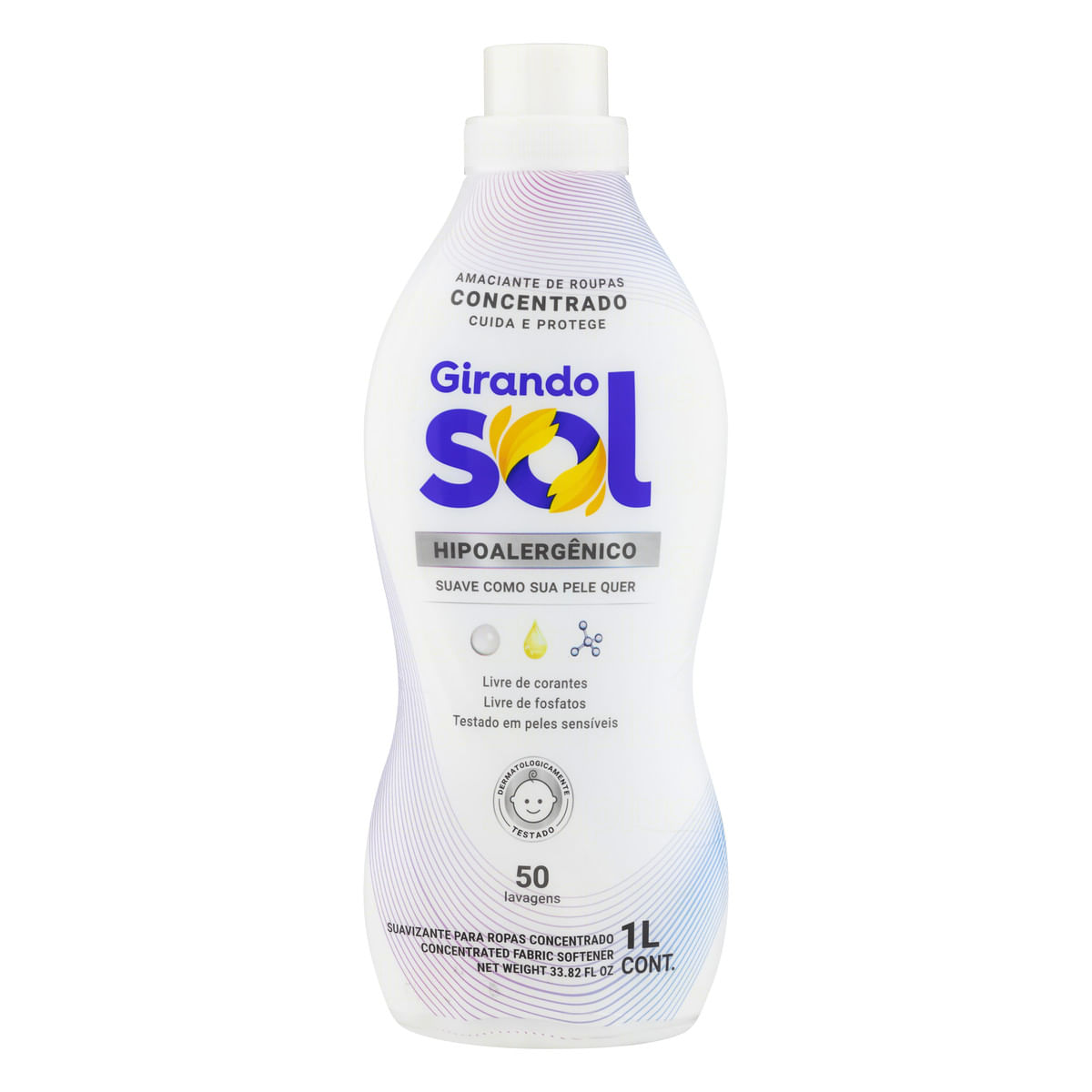Amaciante de Roupa Concentrado Hipoalergênico Frasco Girando Sol 1 L