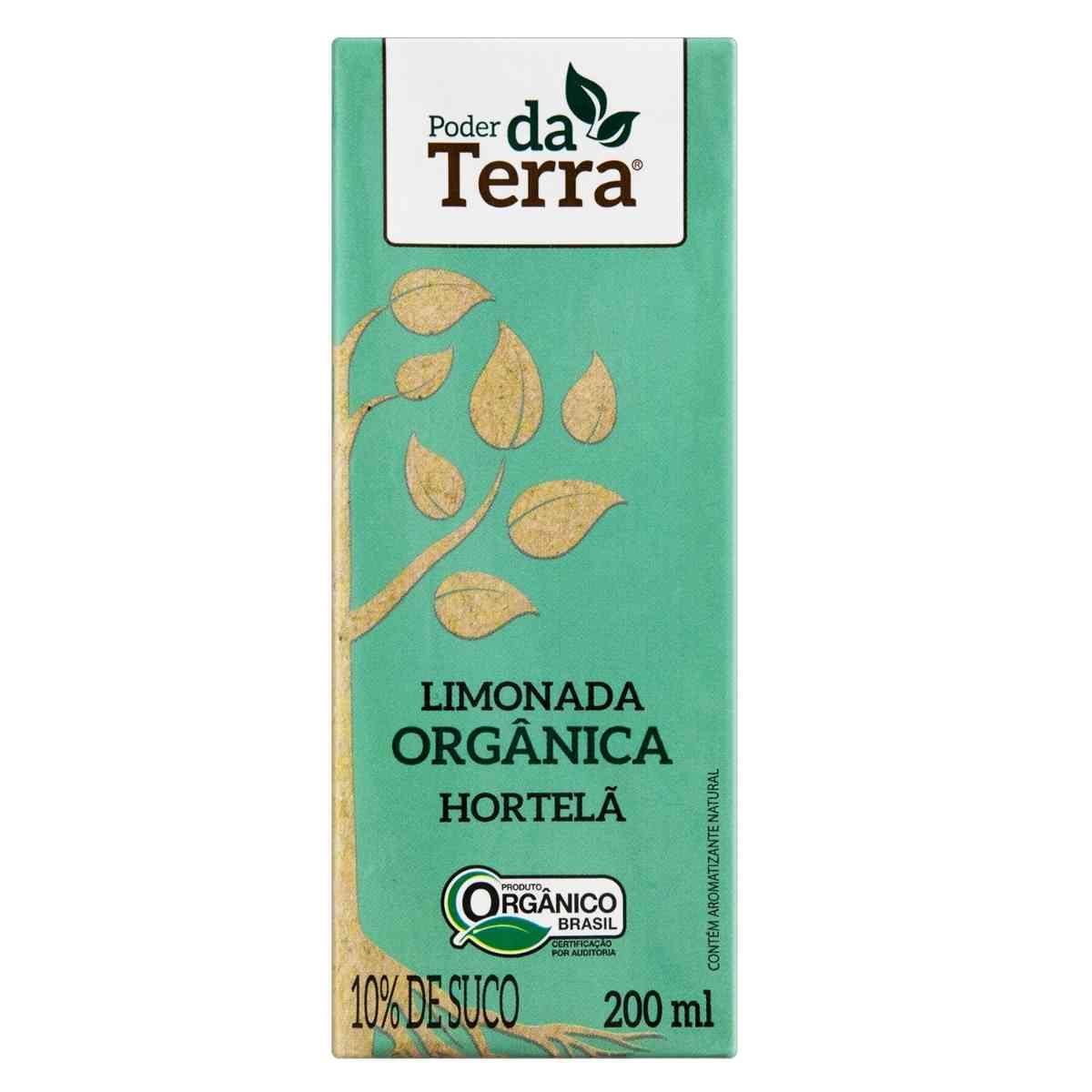 Bebida Orgânica Limonada com Hortelã Poder da Terra Caixa 200 ml