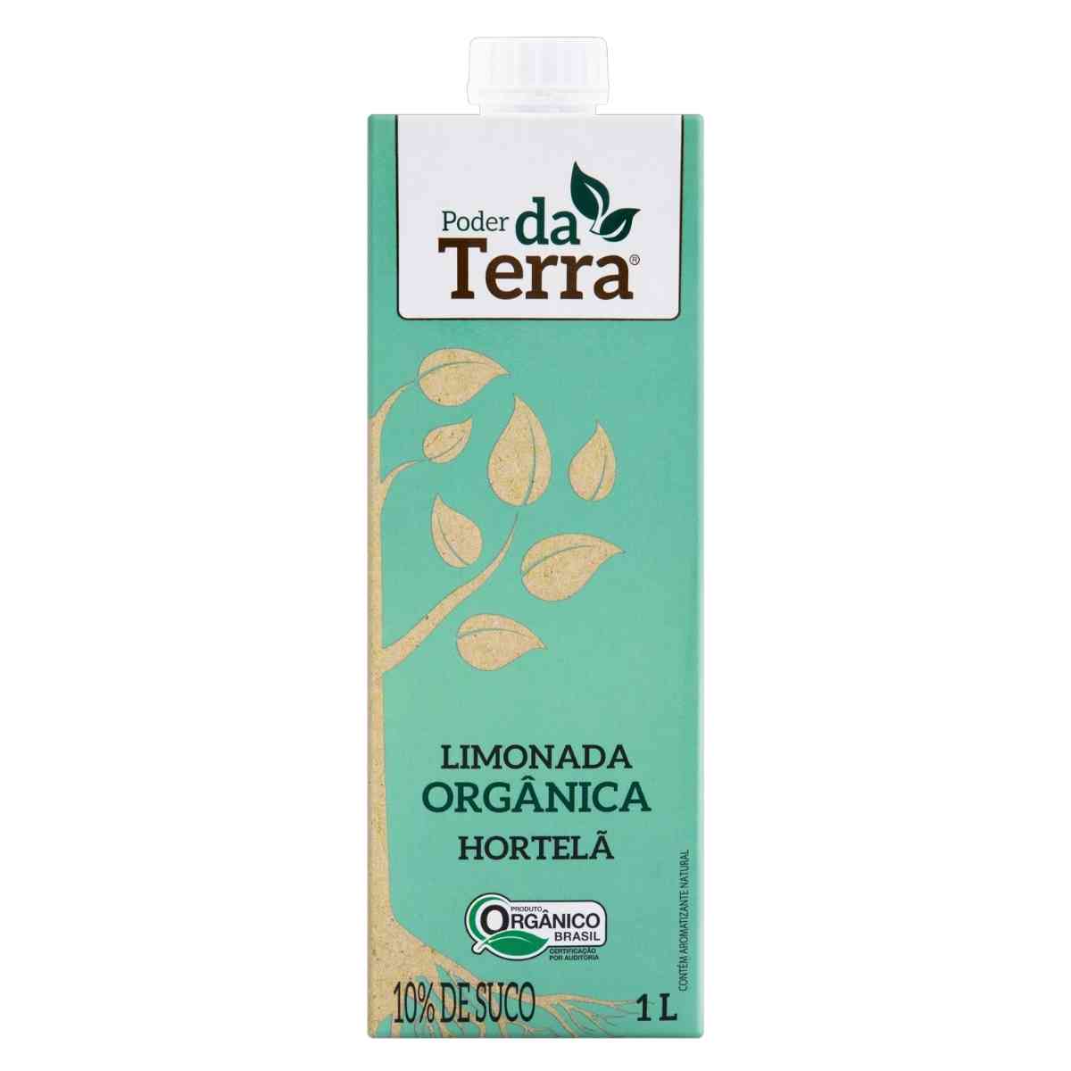 Bebida Orgânica Limonada e Hortelã Poder da Terra Caixa 1 L