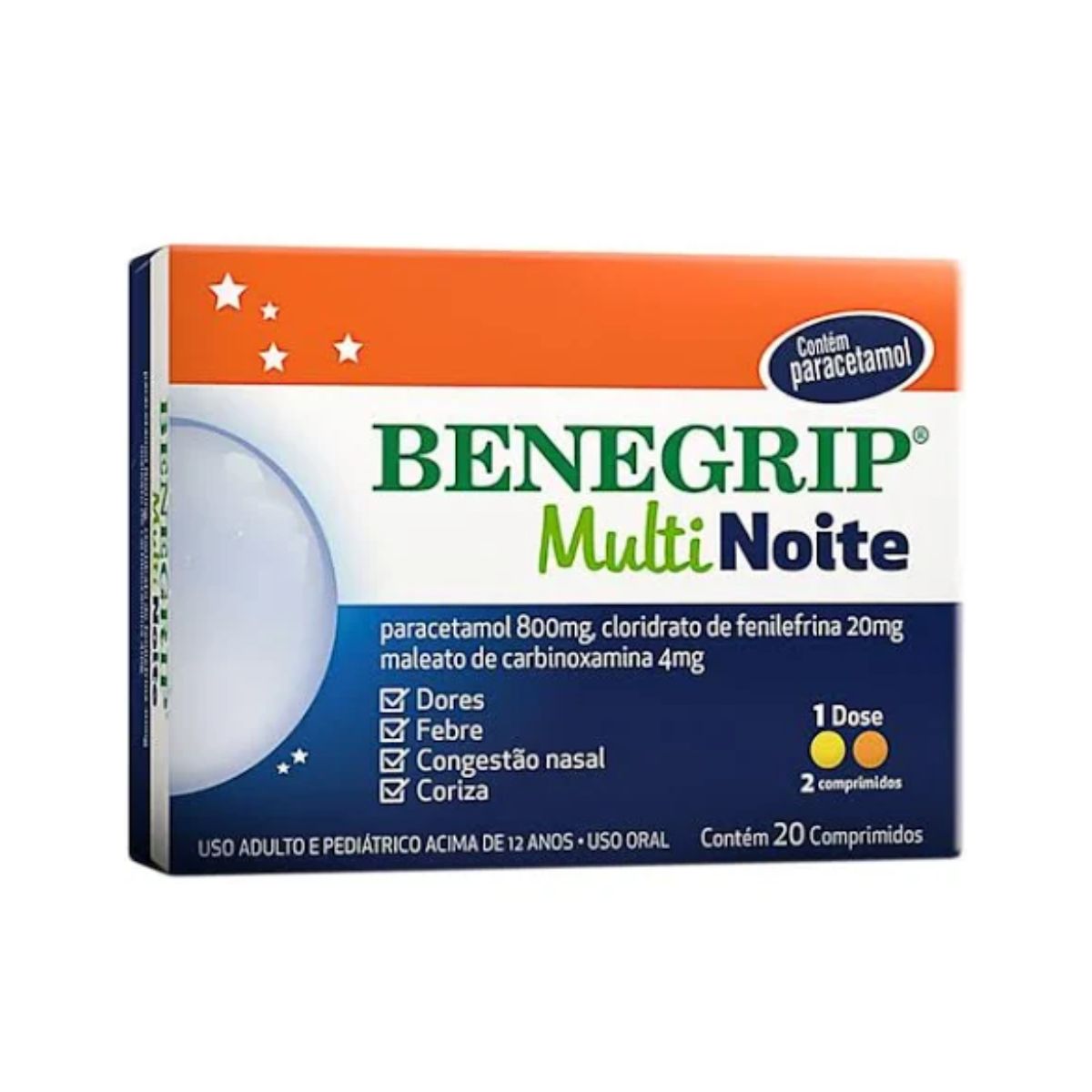 Benegrip Multi Noite com 20 Unidades de Comprimidos