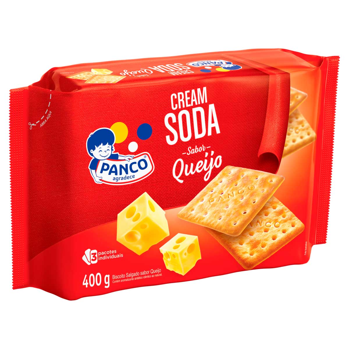 Biscoito Cream Soda Sabor Queijo Panco 400g