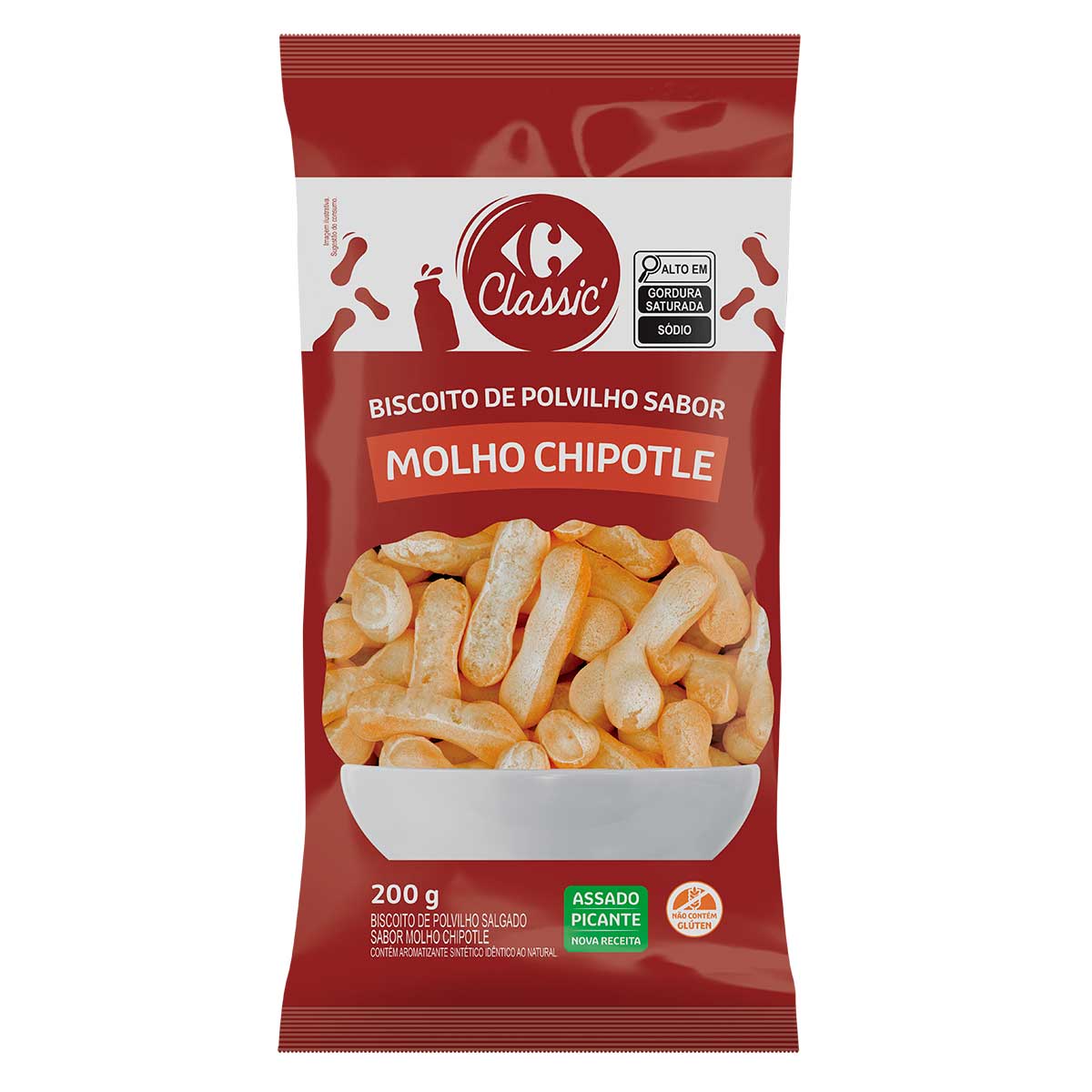 Biscoito de Polvilho Sabor Molho Chipotle Carrefour Classic 200g