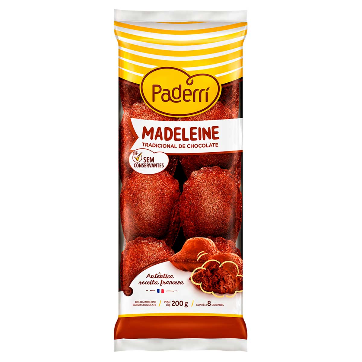 Bolo Madeleine Chocolate Paderri 200g