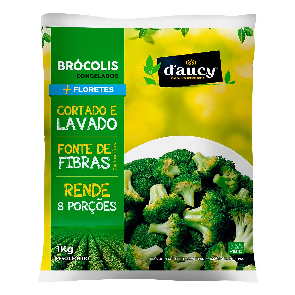 Brócolis Ninja Pedaços Congelado Daucy 1Kg