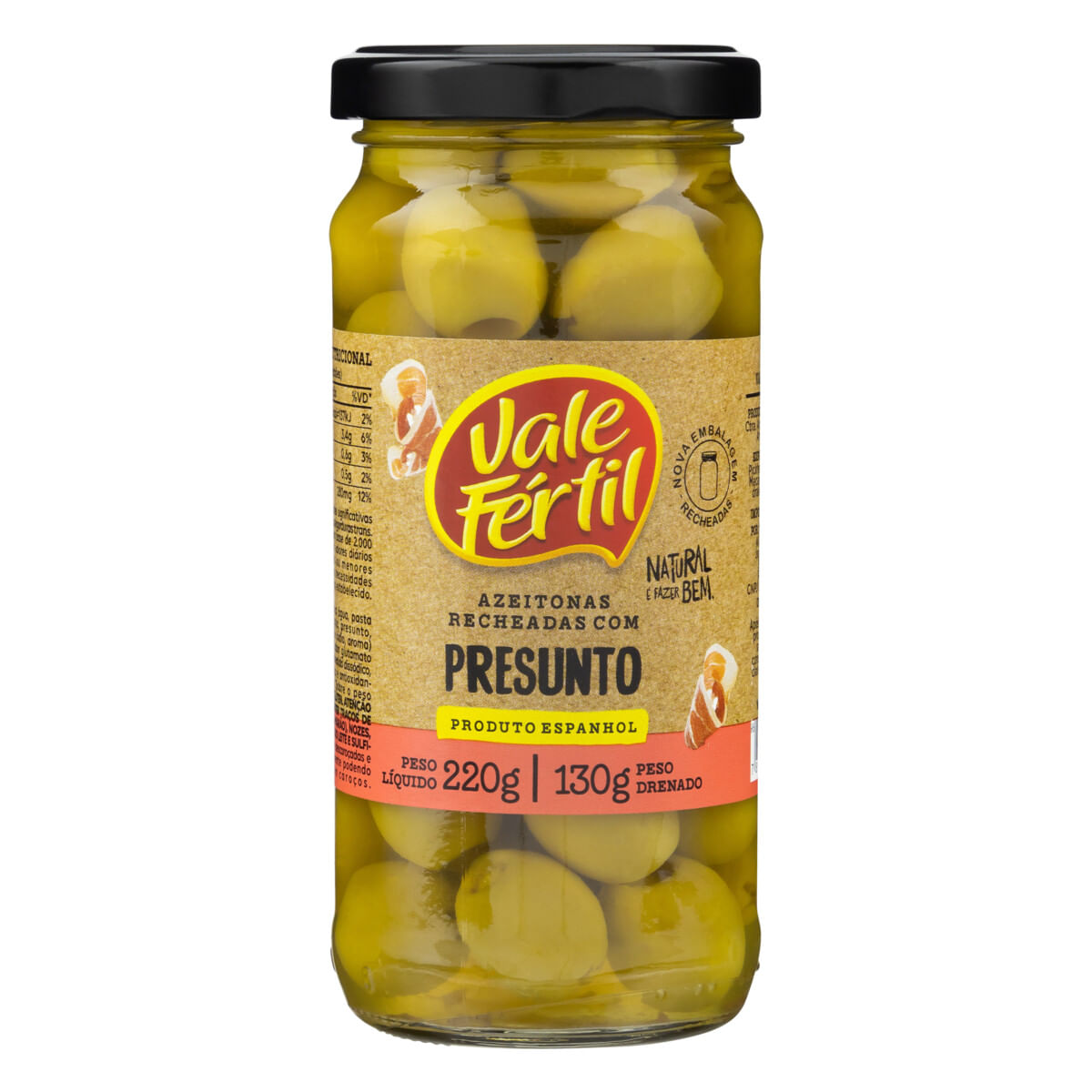Azeitona Verde com Recheio de Presunto Vale Fértil 130g