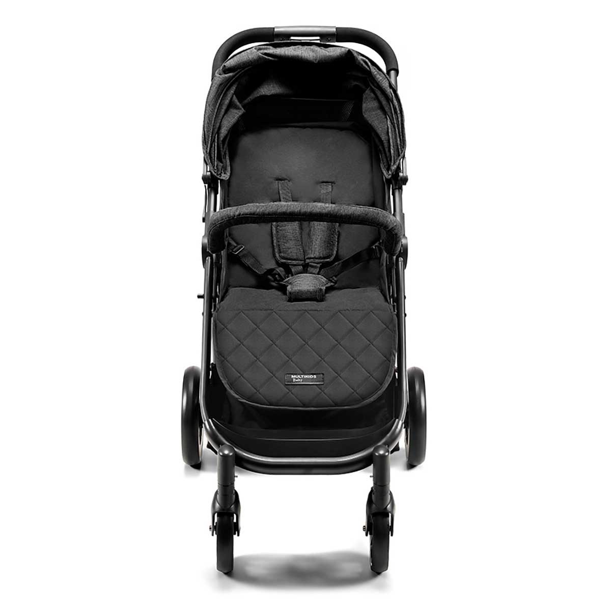 Carrinho de Bebê Passeio Multikids Baby 4 Rodas Múltiplas Posições de Recline no Assento Suporta Crianças de até 15Kg Joy BB400 Preto