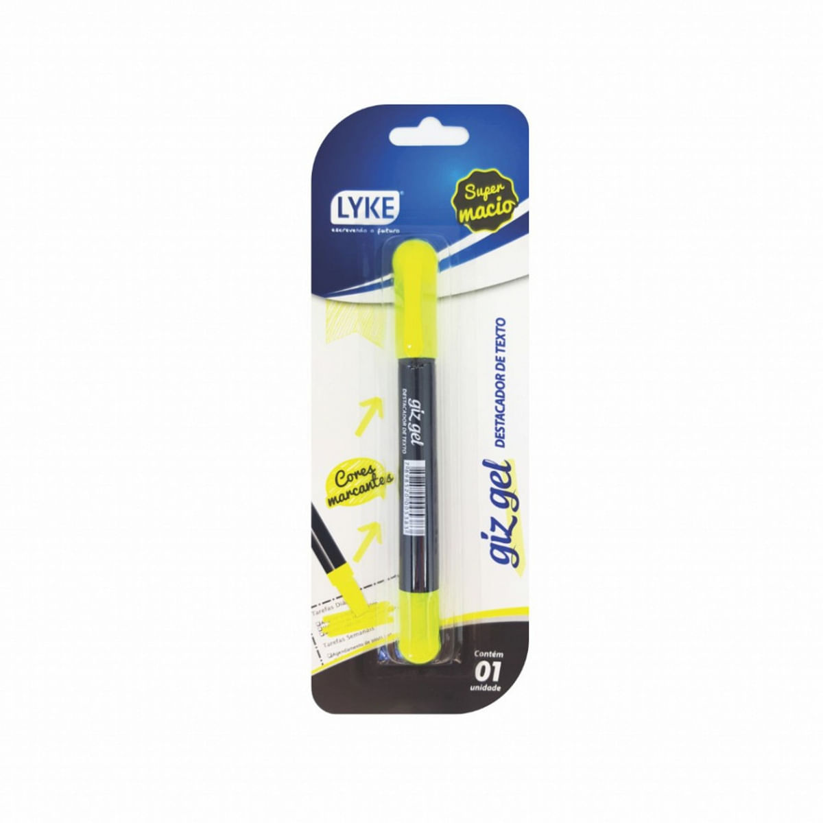Destacador de Texto Lyke Giz Gel Amarelo Unidade