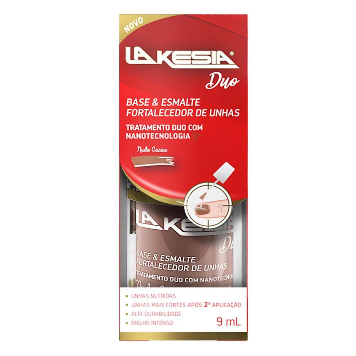 Esmalte Fortalecedor Nude Lakesia Duo Cacau 9 ml