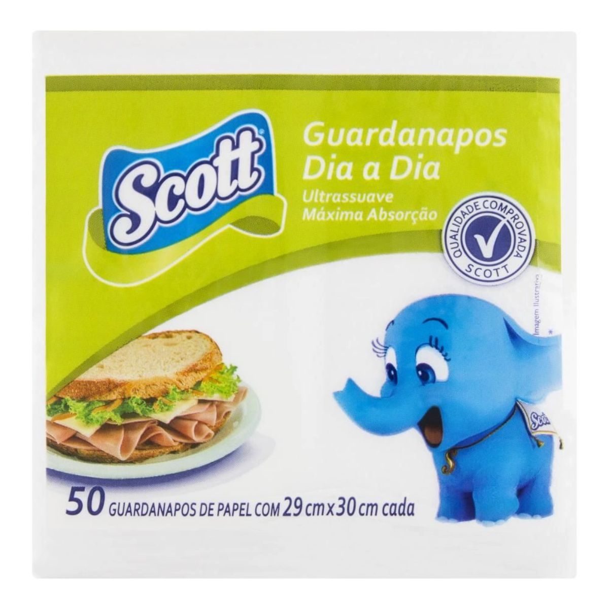 Guardanapo de Papel Chiffon Scott Dia-a-Dia Grande 50 unidade