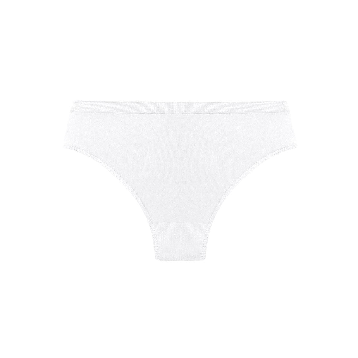 Kit Calcinha Cintura Alta Sem Costura Poliamida Trifil Branca/ Macadâmia Tam. G com 2 peças