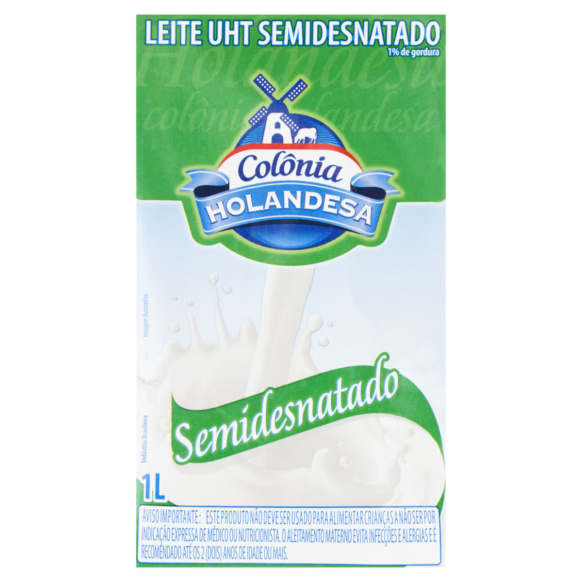Leite UHT Colônia Holandesa Semi Desnatado 1 L