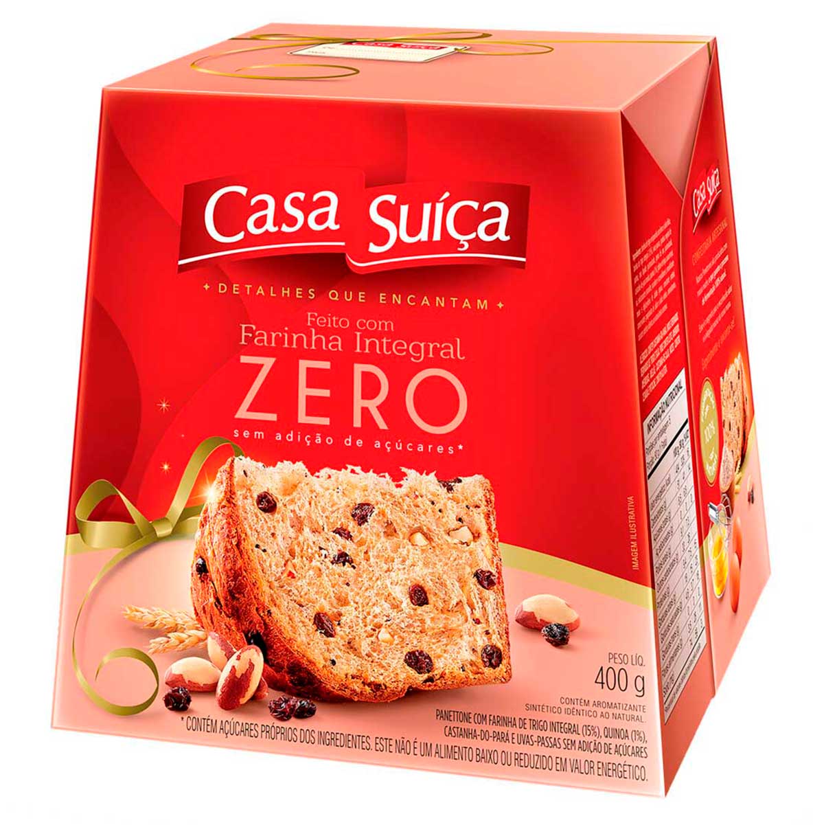 Panetone Integral Zero Casa Suíça 400g