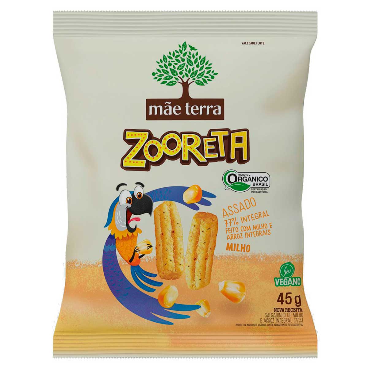 Salgadinho Orgânico Infantil Mãe Terra Zooreta Milho 45 g