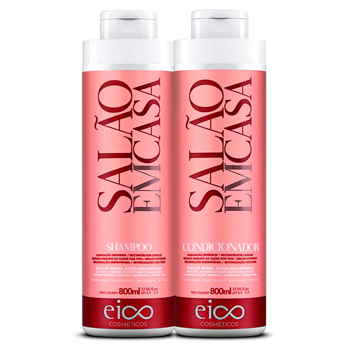 Shampoo e Condicionador Salão Casa Eico 800ml