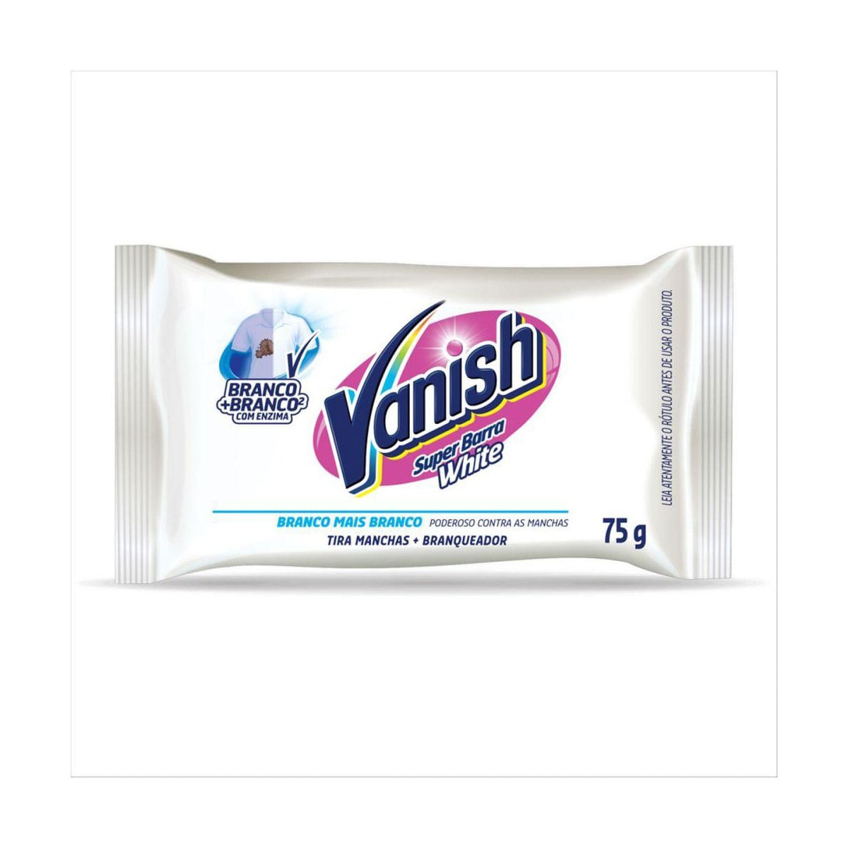 Tira Manchas em Barra Vanish White 75g para roupas brancas